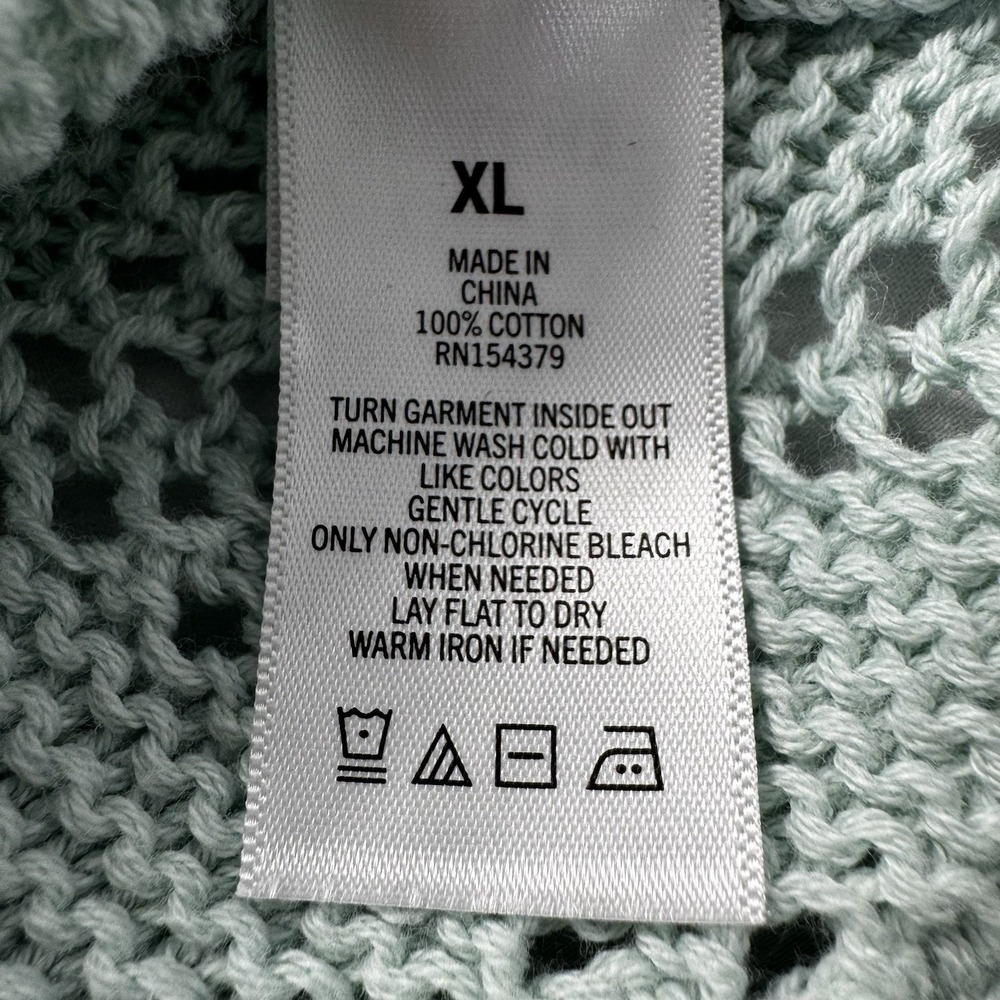Aéropostale Crocheted Square-Neck Crop Top Light Blue "Spirit Blue" Color Sz XL - Picture 4 of 8